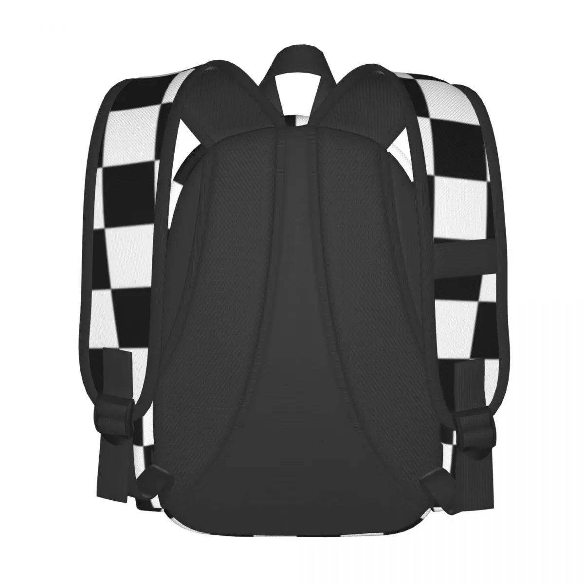 Black Checkerboard Backpack Classic Black and White Checker Travel Backpacks Female Style School Bags Designer Soft Rucksack