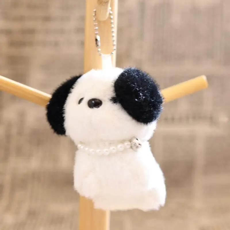 Lindo cachorro muñeco de peluche llavero de dibujos animados pequeño perro muñecos de peluche llavero bolsa colgante decoración llavero regalos