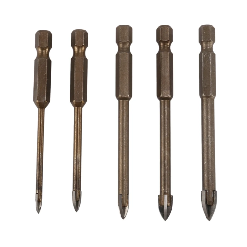 Efficient Universal Drilling Tool, Multifunctional Triple-Cornered Cross Alloy Drill Bit Set