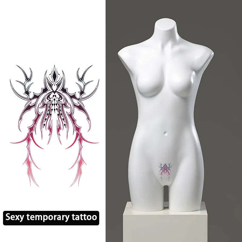 

Sexy and realistic temporary succubus tattoo stickers for women's abdomen, waterproof and sweatproof body art stickers.