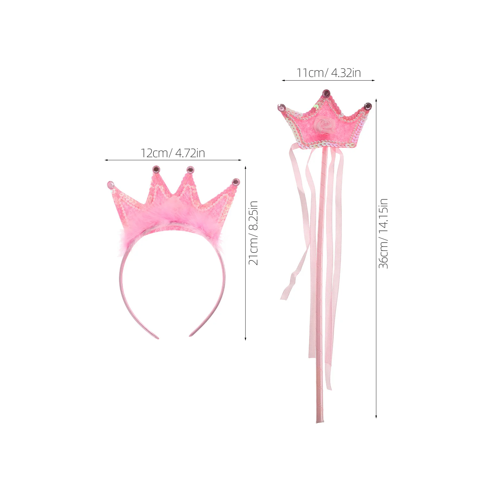 1 セット プリンセス クラウン ヘッドバンド セット: 小さな女の子の誕生日パーティーのドレスアップコスチュームのお祝いの装飾用のグリッターヘアアクセサリー