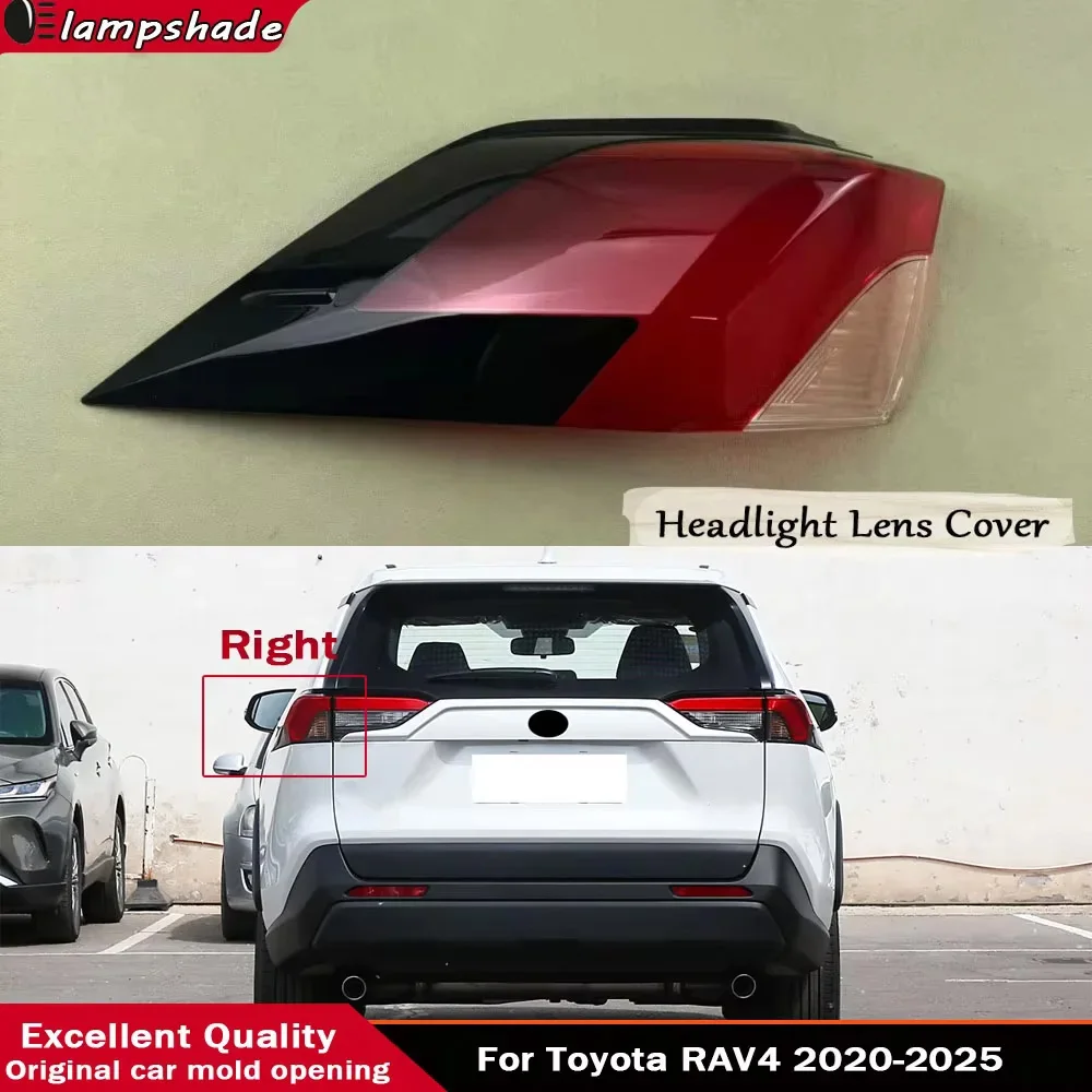For Toyota RAV4 2020-2025 Car Accessories Rear Taillight Shell Tail Lamp Cover Brake Lights Mask Replace Original Lampshade