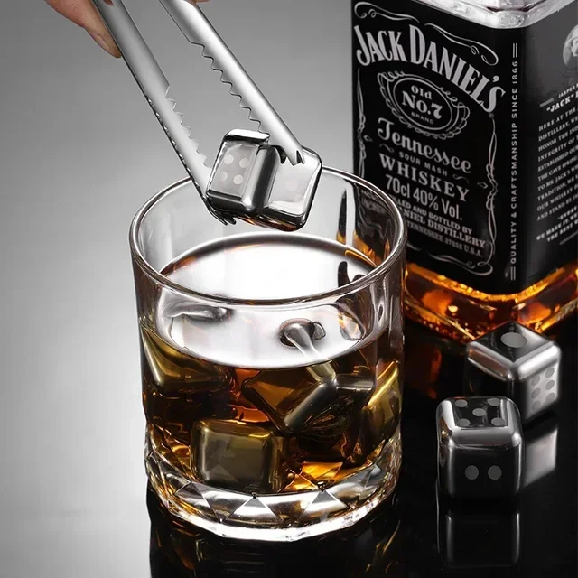 Reusable Whiskey Stones Stainless Steel Ice Cubes Quick-Freeze Wine Cooler Food Grade Metal Pellets Beer Cooler Bar Accessories 6 Reusable Whiskey Stones Stainless Steel Ice Cubes Quick-Freeze Wine Cooler Food Grade Metal Pellets Beer Cooler Bar Accessories 6