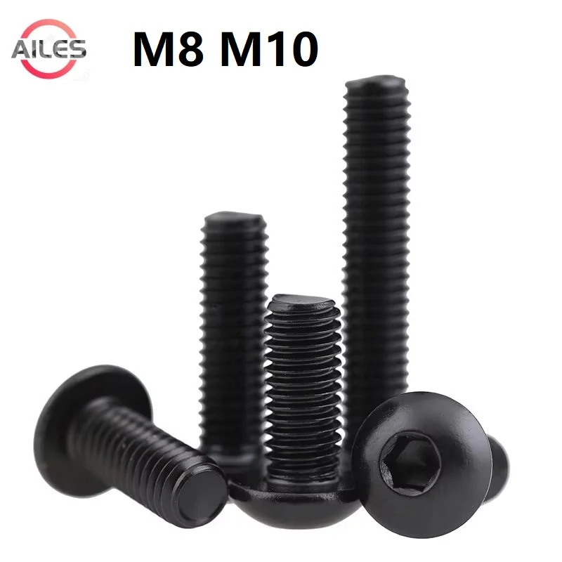 

M8 M10 Black 304 Stainless Steel Button Head Hex Hexagon Socket Allen Screws Bolts 10mm to 100mm Length