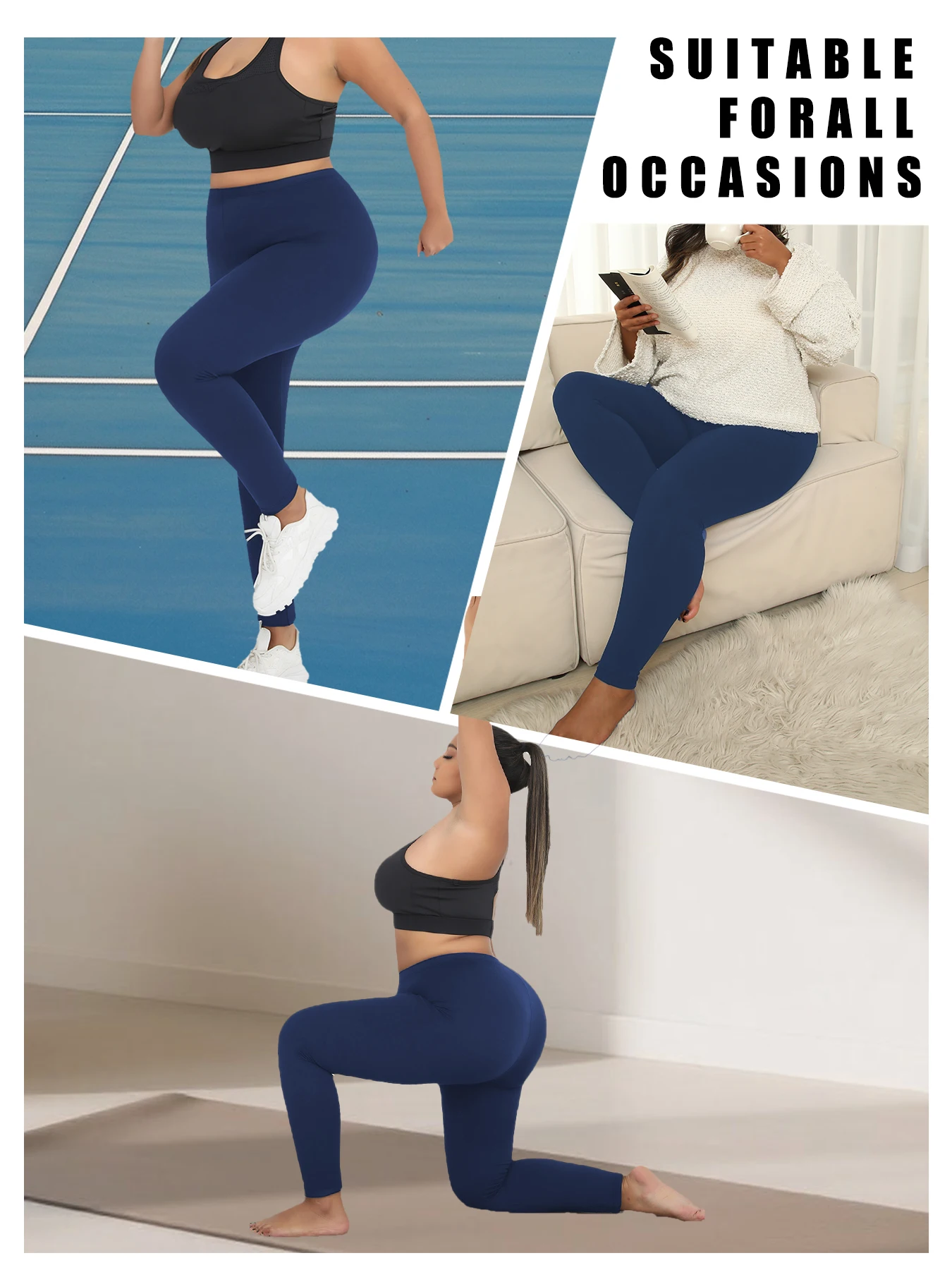 سراويل ضيقة نسائية قابلة للتمدد منخفضة الارتفاع بمقاس كبير - لباس ضيق فائق النعومة عالي المرونة للجري والتدريب والحياة اليومية #3