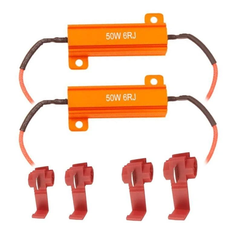 

H7BD 2Pcs Wirewound Resistor 50W 6RJ 6ohm LED Load Resistors for Lamp Repair