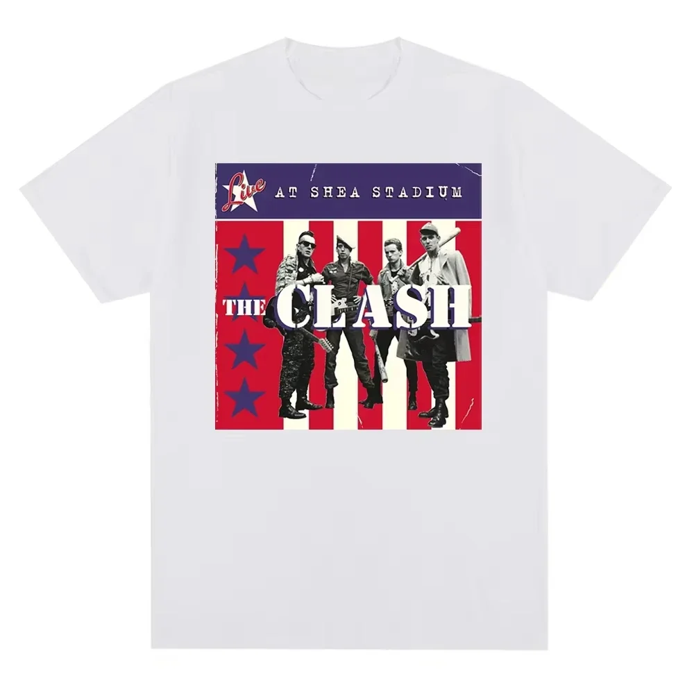 جديد طاقم الرقبة الصدام لندن الدعوة خمر تصميم طباعة الجرافيك تي شيرت الرجال الموسيقى روك باند القطن تيز ملابس للجنسين