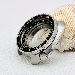 Turtle SKX 6105 Watch Case NH35 Case Fit For NH35 NH36 7S26 Automatic Movement Sapphire Glass Transparent back cover Watch Case