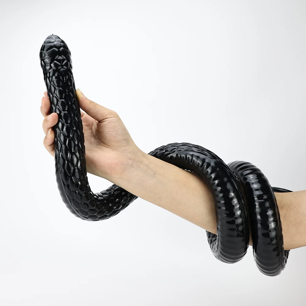Giant Extra-long Anal Plug Black TPE Snake Head Monster Penis Fish-Scale Shaped Butt Plug Adult Toys Suitable for Homosexuals - view 2