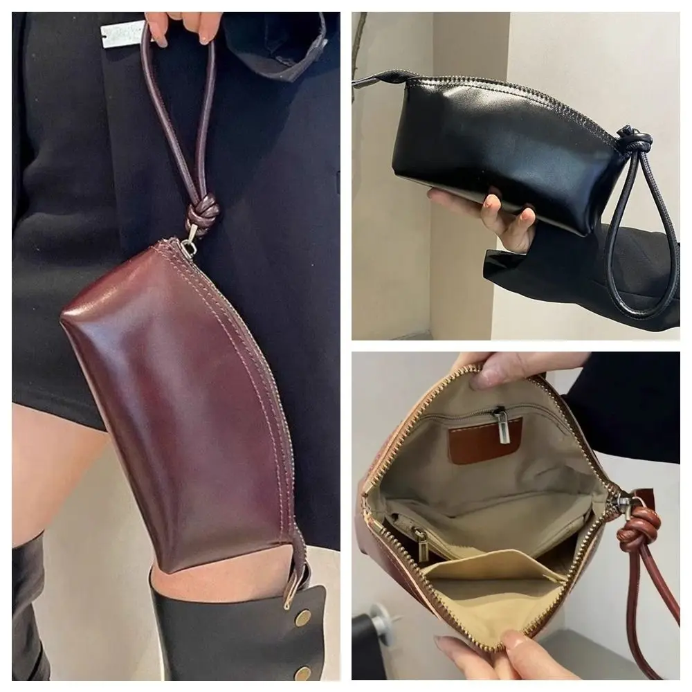 Card Holder Portable Women Wallet Large Capacity Purse Wrist Coin Purse Retro with Lanyard PU Handheld Bag Dating