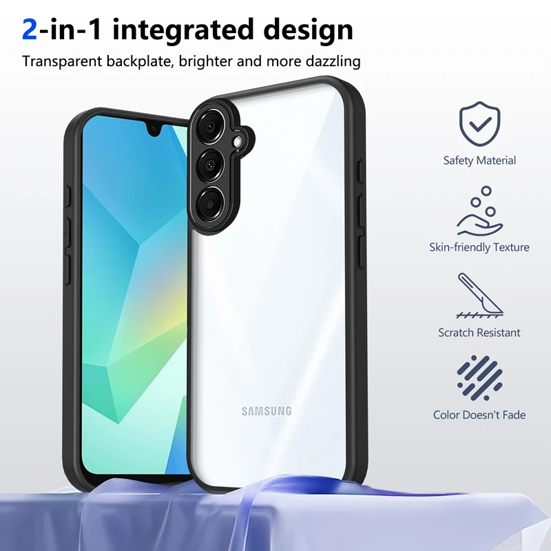 Transparent Silicone Case For Samsung Galaxy M54 M34 M04 M53 M33 M23 M32 M12 M51 PC Back TPU Bumper Shockproof Phone Cases Cover