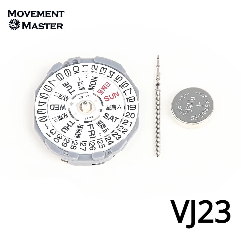 Vj23 Uhrwerk vj23b Quarz werk Japan neues Original 3 Zeiger Dual Kalender Uhrwerk Zubehör