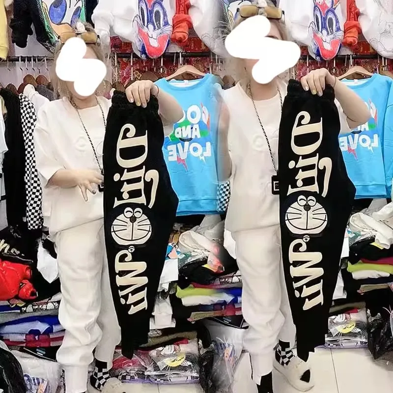 

Мужские повседневные брюки-харланы с высокой талией, модным принтом и надписями, большие размеры, осень-зима, из дышащего полиэстера, комфортные