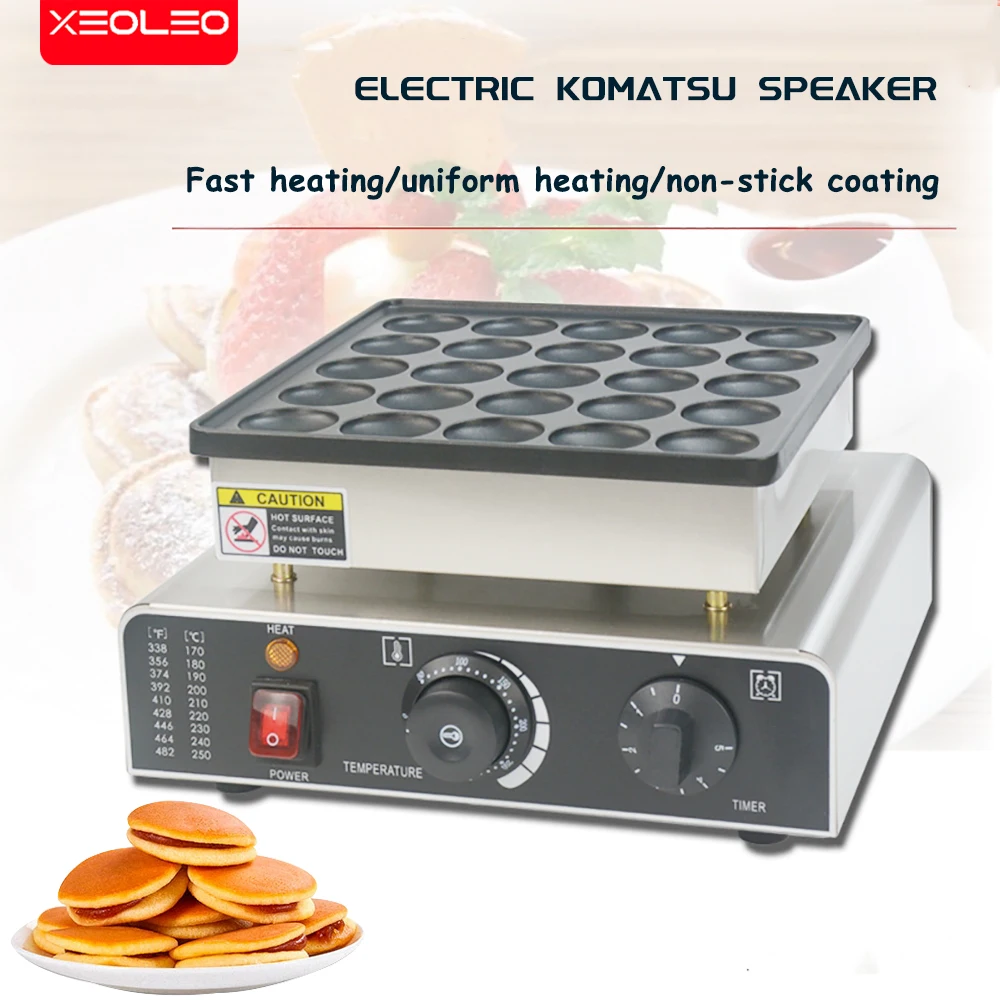 

XEOLEO Commercial Pancake Machine 25 Holes Dutch Poffertjes Grill Mini Pancake Maker Non-stick 900W Dorayaki Griller