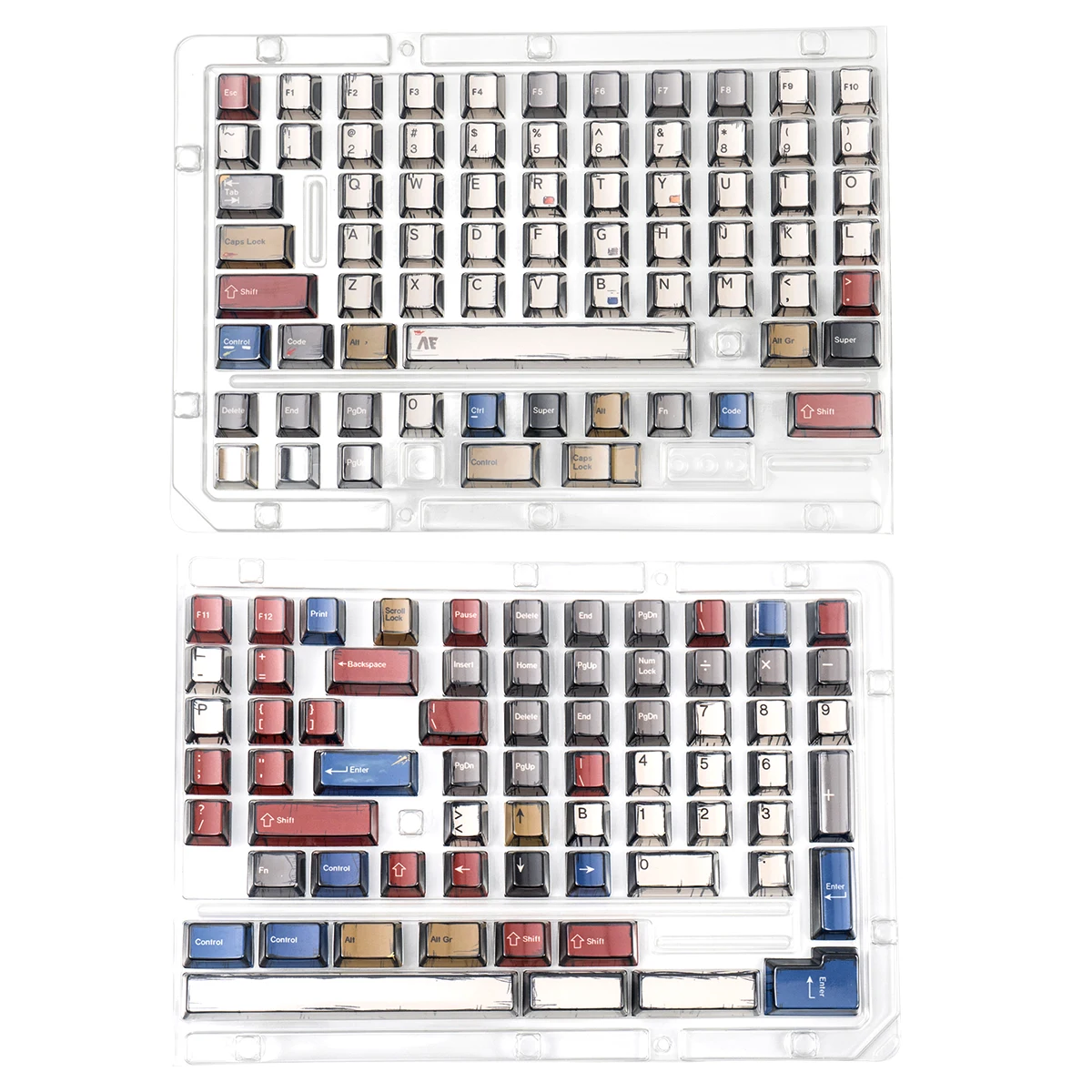 141 Keys Aifei Comic Mixed Light Keycaps for Mechanical Keyboard PBT Dye Sublimation Cherry Height GK61 Anne Pro 2 AULA F75