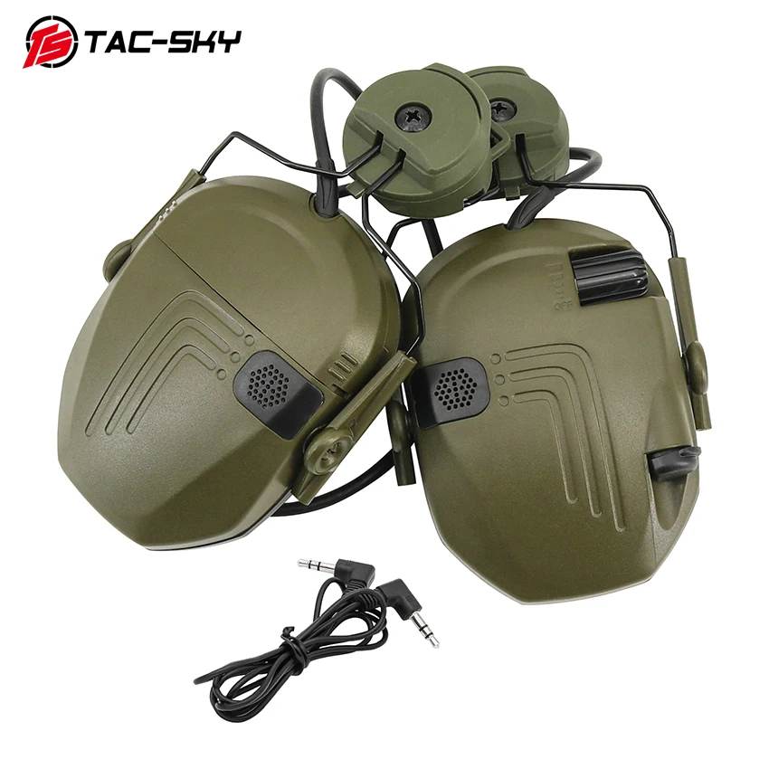 Tactical Electronic Shooting Earmuffs ARC Rail Headphones, Gel Ear Pads, Hearing Protection, Noise Reduction, Hunting Headset