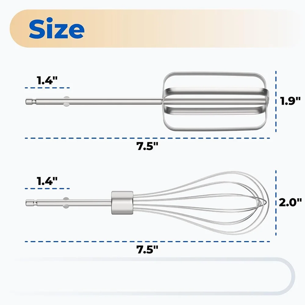 Hand Mixer Beaters Compatible with Hamilton Beach with Egg Whisk Attatchment 62682RZ 62692 62695V 64699