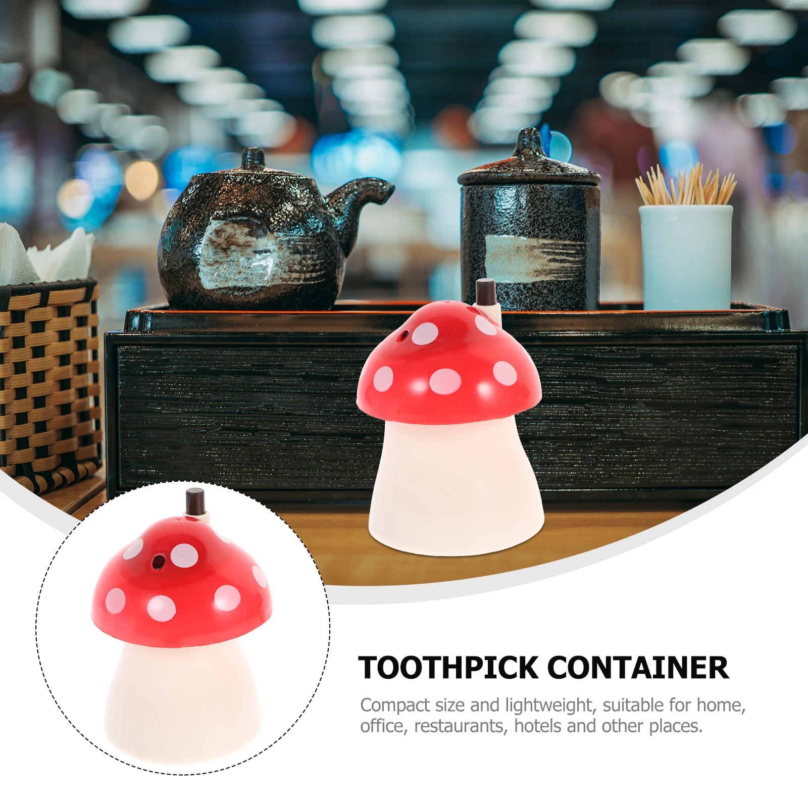 

4pcs Mushroom Shaped Toothpick Box Automatic Dispenser For Home Office Hotel Use Compact Storage Container Travel Holder