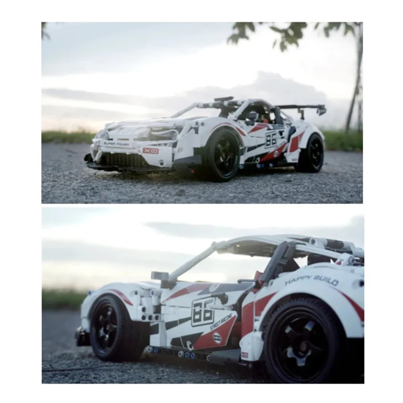 GT86 Racing Car Building Blocks MOC YC-23002 White 1:10 Super Speed Vehicle Model Bricks Set High Tech Toy Gift for Kids Boys