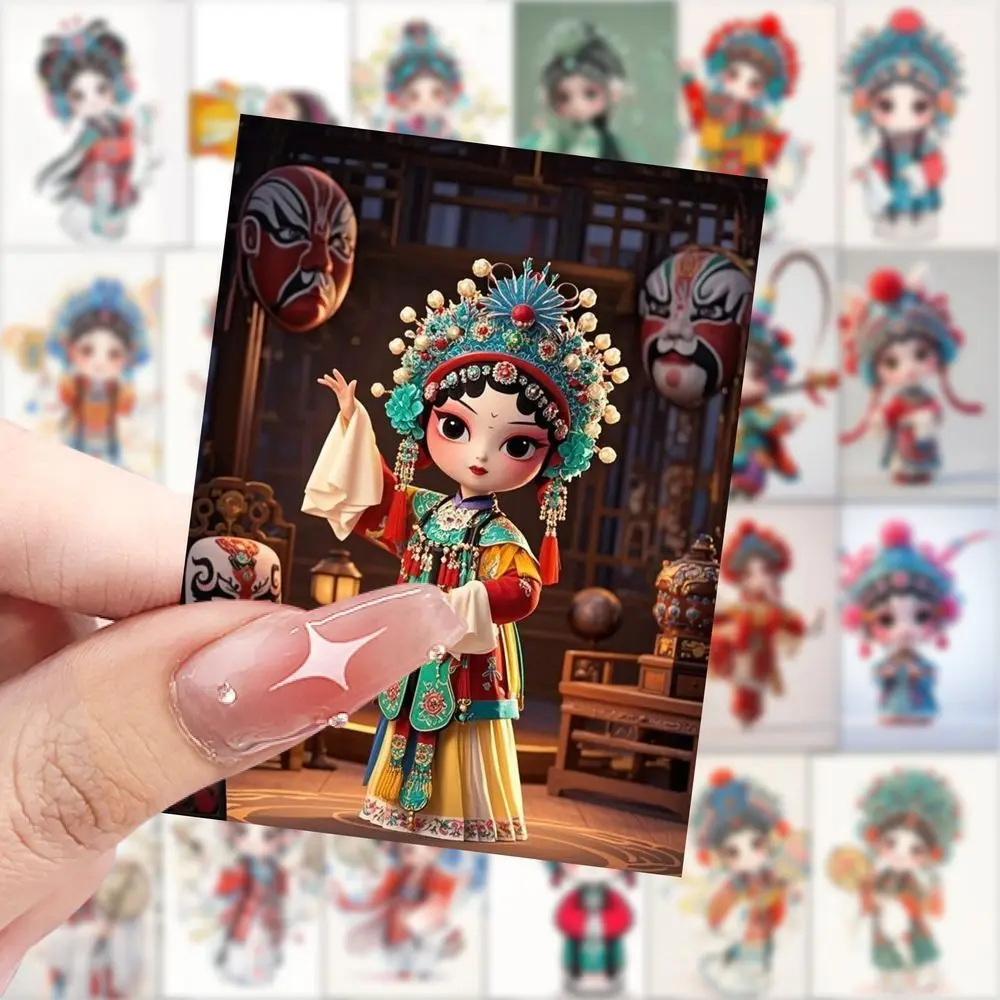 61pcs Chinese Opera Stickers Traditional Culture Peking Opera Self Adhesive Decals for DIY Journaling Scrapbooking