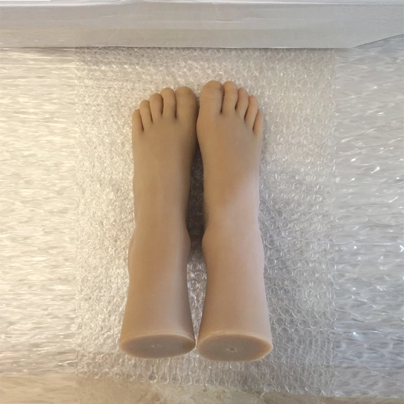 Silicone Feet Model Simulation Nail Art Practice Real Girl Mannequin Foot For Manicure Photograph Shoes Sock Display