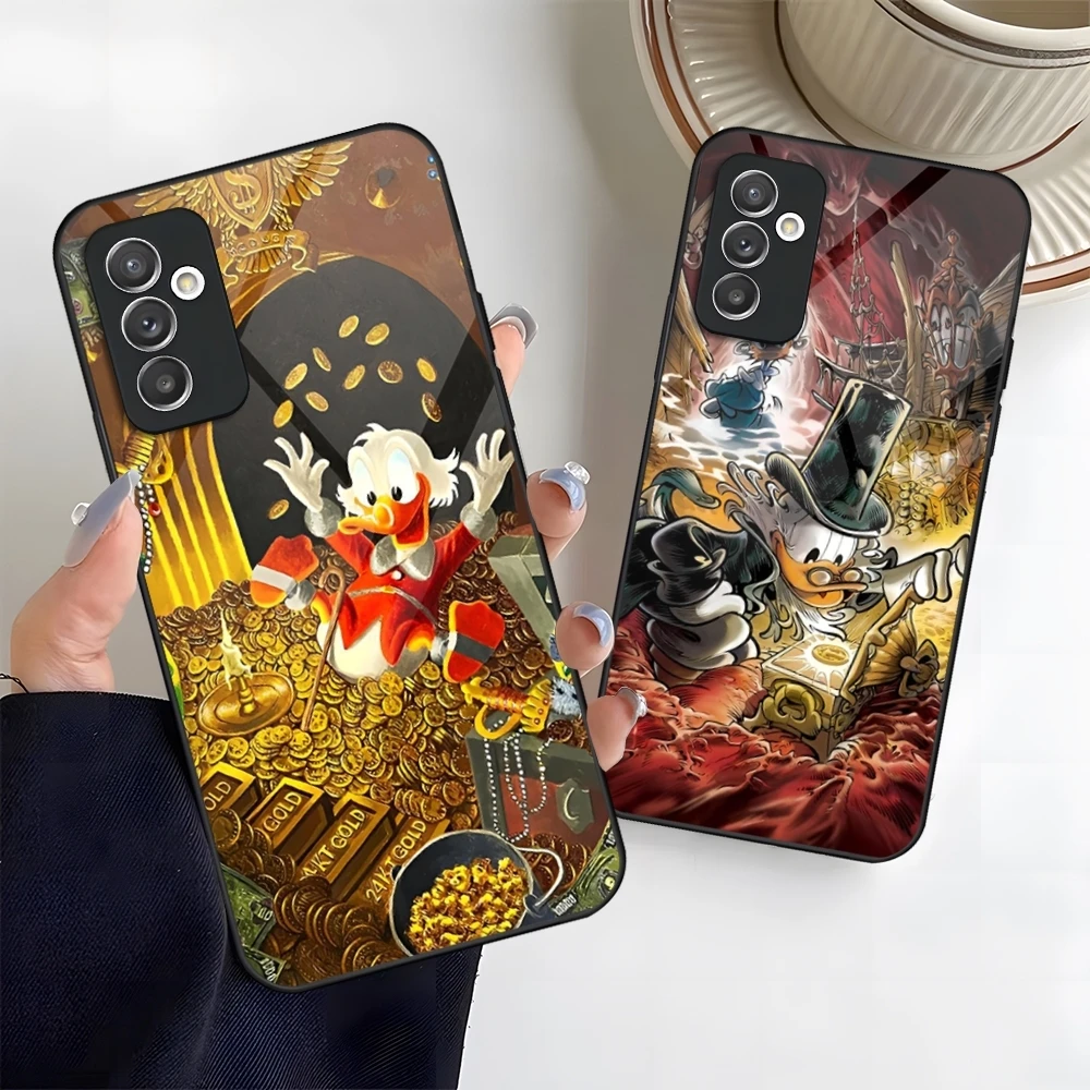 Scrooge McDuck Phone Case Glass for Samsung Galaxy S20 S21 S22 S24 S23 Ultra Fe Plus A34 A54 A24 A52 A53 M54 Coque