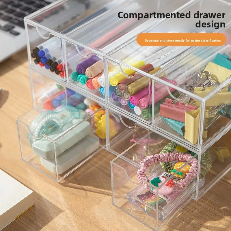 Home Storage & Organization Desktop Organizer Box for Pens Brushes Washi Tape Multi Layer Storage Stand Office Study Bins