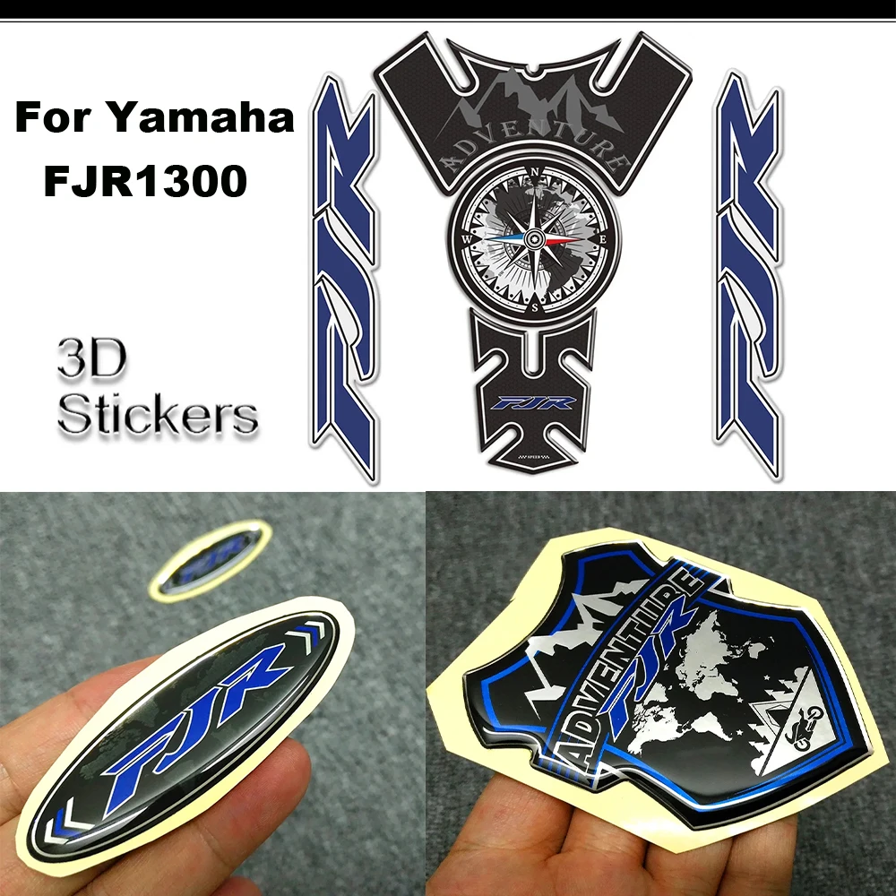 

For Yamaha FJR1300 FJR 1300 Tank Pad Protector Side Fairing Emblem Badge Logo Windshield Trunk Aluminium Cases Stickers 2019