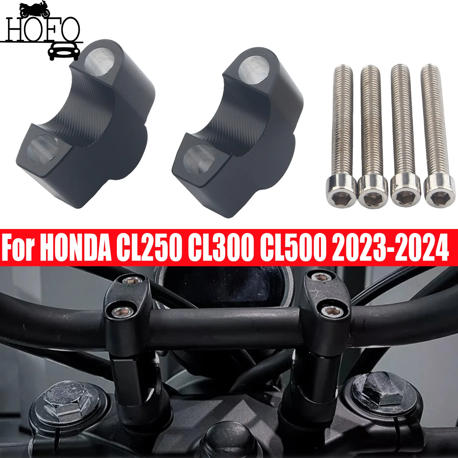 30MM Handlebar Riser Bar Mount Handle Clamp Fit For HONDA CL250 CL300 CL500 2023-2024