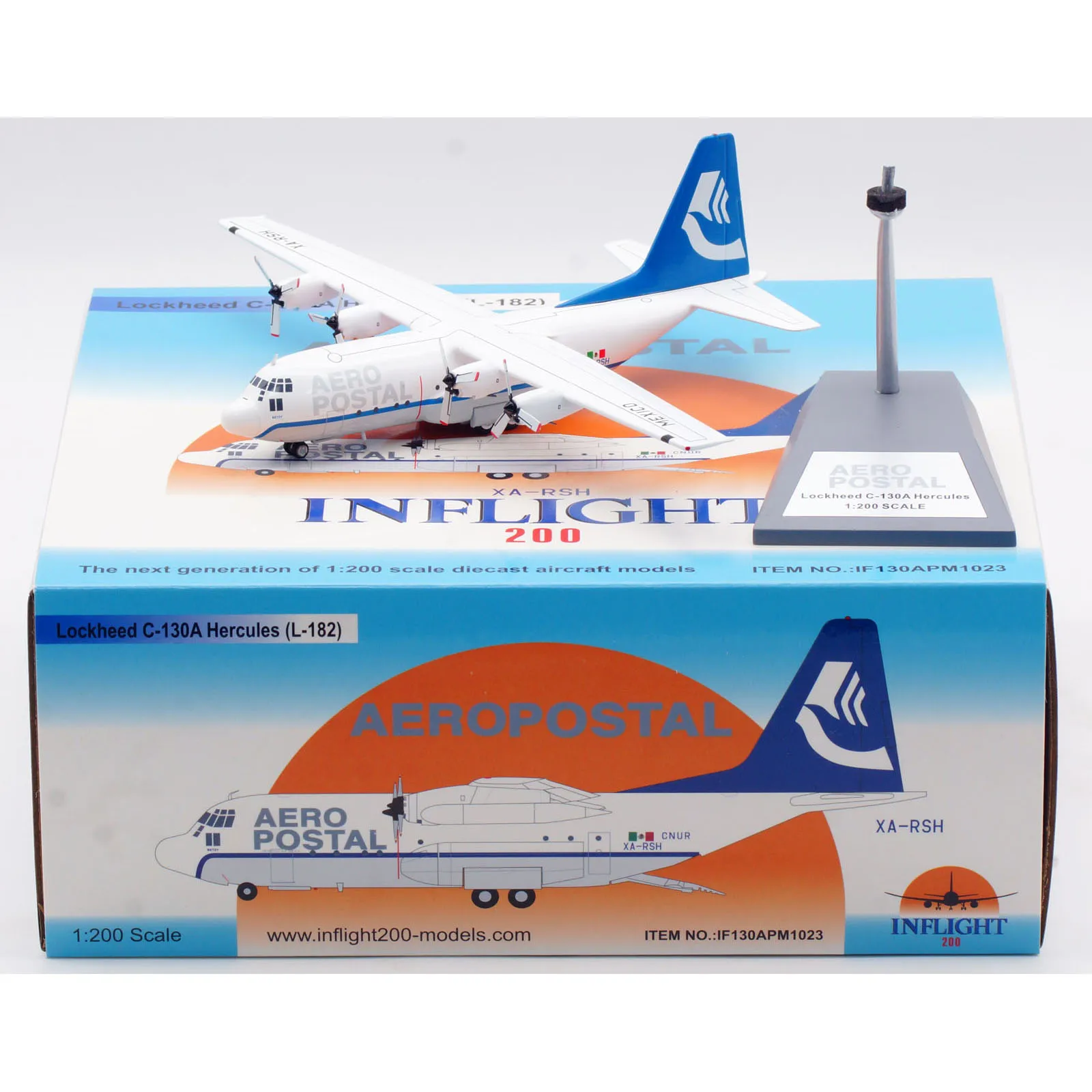 IF130APM1023 Alloy Collectible Plane Gift INFLIGHT 1:200 AeroPostal de Mexico Lockheed C-130H Hercules Diecast Model XA-RSH