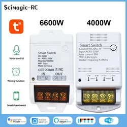 Max 30A Tuya WIFI Wireless Smart Home Automation Switch Module 4000/6000W AC 85-250V 220V Smart Life APP Timer Circuit Breaker