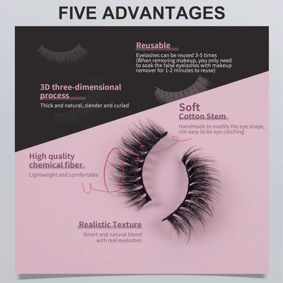 IMAGIC 10คู่3D Mink Lashes จำนวนมาก Faux ที่กำหนดเองกล่องขนตาธรรมชาติขายส่งปลอมขนตา Reusable Soft Volume