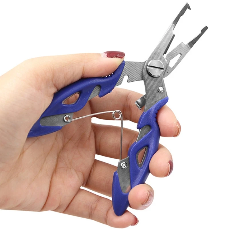 Alicates de pesca de acero inoxidable, cortadores de trenza, Alicates de anillo dividido, removedor de anzuelos con mango ergonómico para actividades al aire libre
