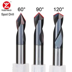 Spot Drill carburo Stub punta centrale angolo di punto 60 90 120 gradi 1-12mm posizione smusso preparare guida foro pilota macchina CNC anche