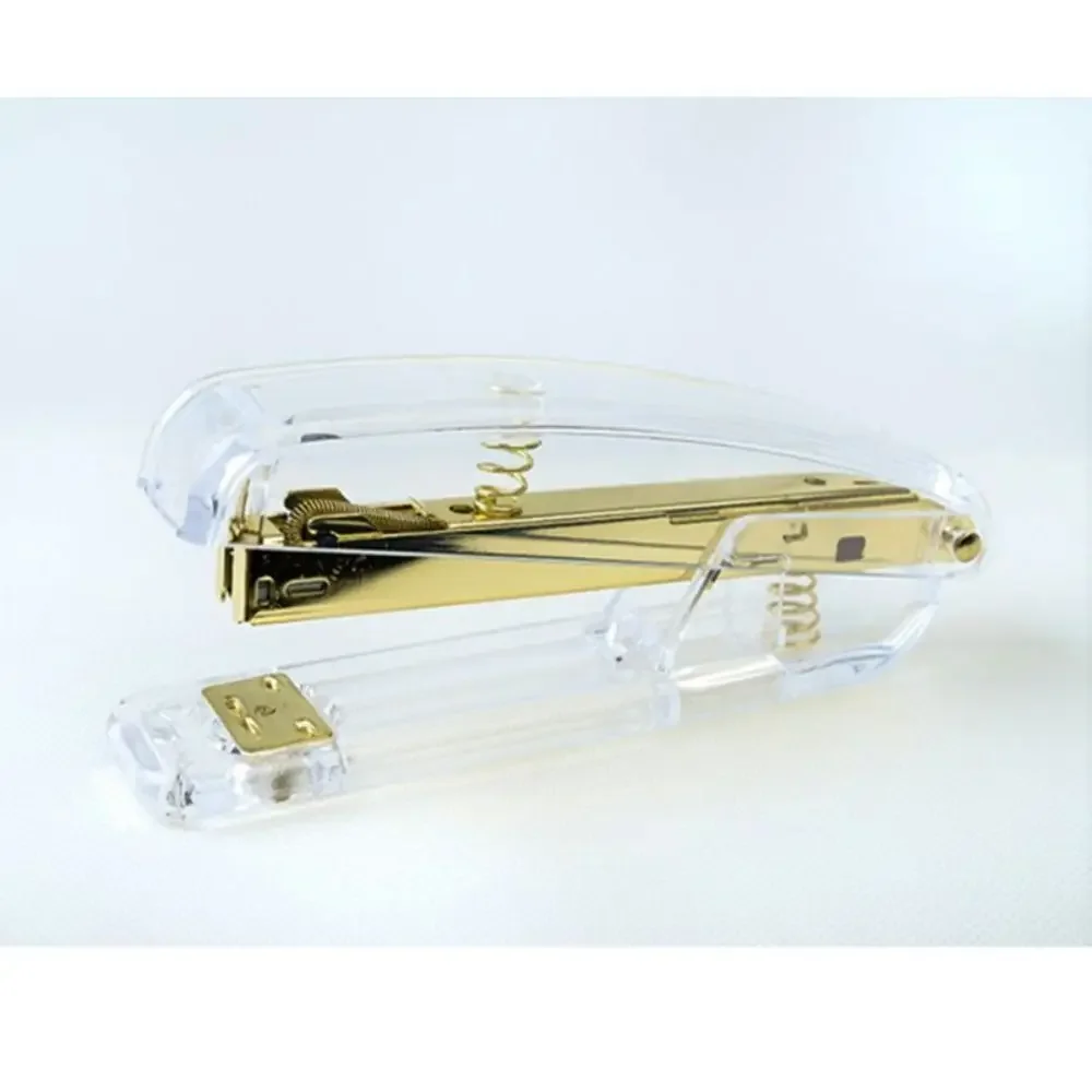 Manual Transparent Stapler Transparent Rose Gold Paper Stapler Creative Simple Book Binding Machines Student Graduation Gifts