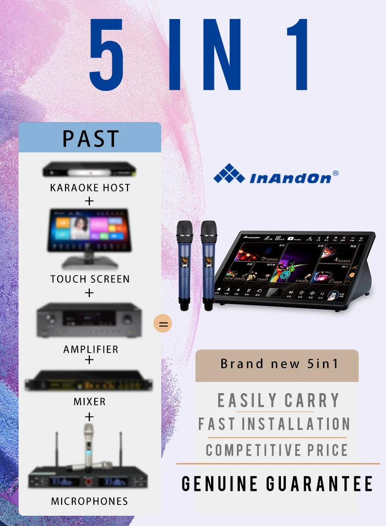 15.6 inch touch screen 96T latest karaoke system machine with microphone party KTV player karaoke machine