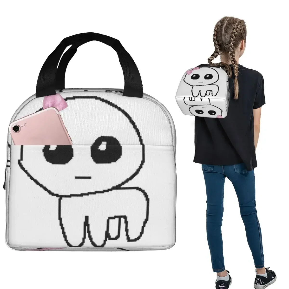 TBH Autism Creature Meme Yippee Insulated Lunch Bag for Women Kids Portable Food Boxes Thermal Lunch Box Tote