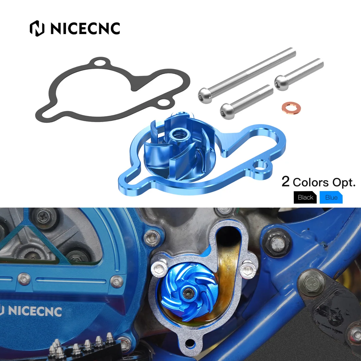 NiceCNC For Yamaha YZ85 YZ 85 2002-2018 2017 2016 2015 2014 2013 Motorcycle Oversized Water Pump Impeller Cooler Kit Aluminum