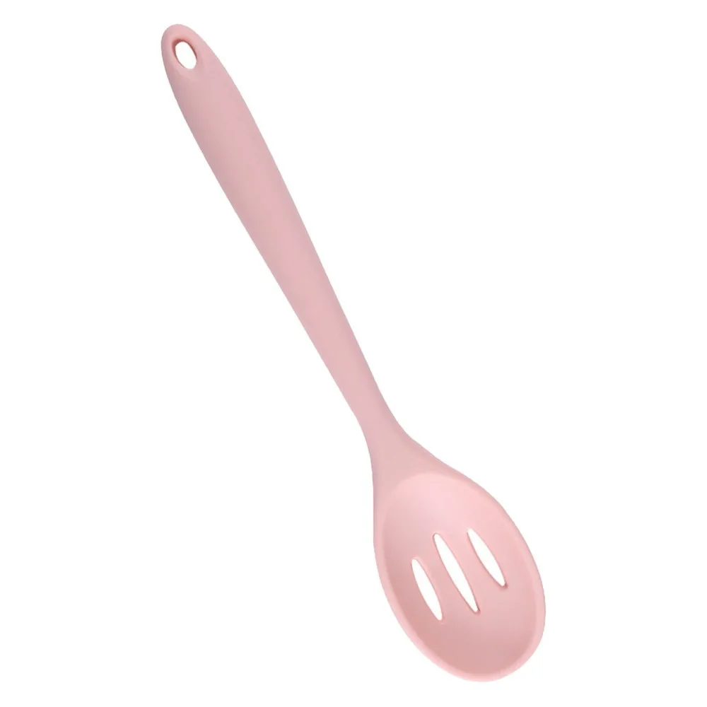 2Pcs Silicone Skimmer Spoon Hollow Draining Hole Heat Insulated Handle Non Stick Spoon Burr Free Edge Flexible Skimmer