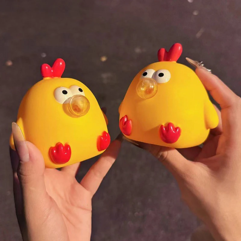 1PC New Cute Chicken Squeeze And Spit Bubble Toys Autism Sensory Toys Stress & Anxiety Relief Fidget Toys Bubble Chicken