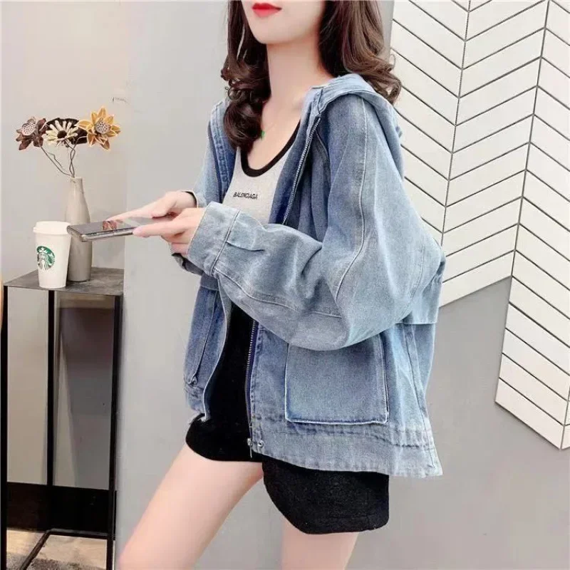 Jacket Women's Spring Autumn New Style Hooded Student Fashionable Age-reducing Versatile Inner Wear Outer Wear