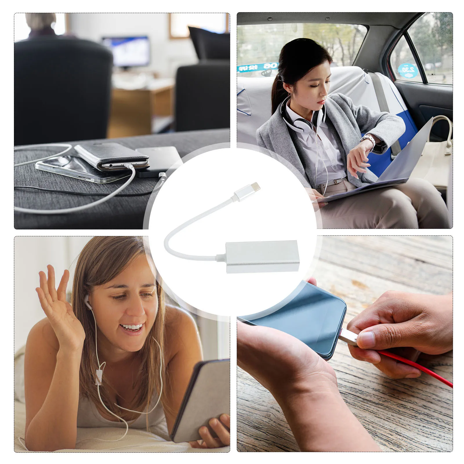 

USB C to Ethernet Adapter 100mbps Network Card Aluminum Contacts Durable Reliable for Laptop Accessory Lan Network Adapter