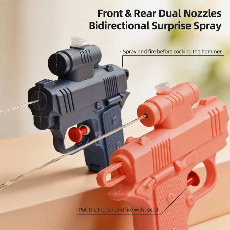 New Outdoor Portable Double-sided Reverse Water Gun Prank Reverse Water Spray Toy Summer Water Fight Beach Swimming Toy Gift