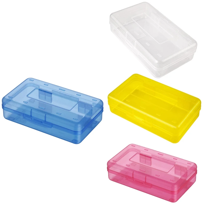 Plastic Translucent Pencil Box For Kids,Capacity Pencil Cases With Snap Tight Lid,Organizer For Pens Pencils