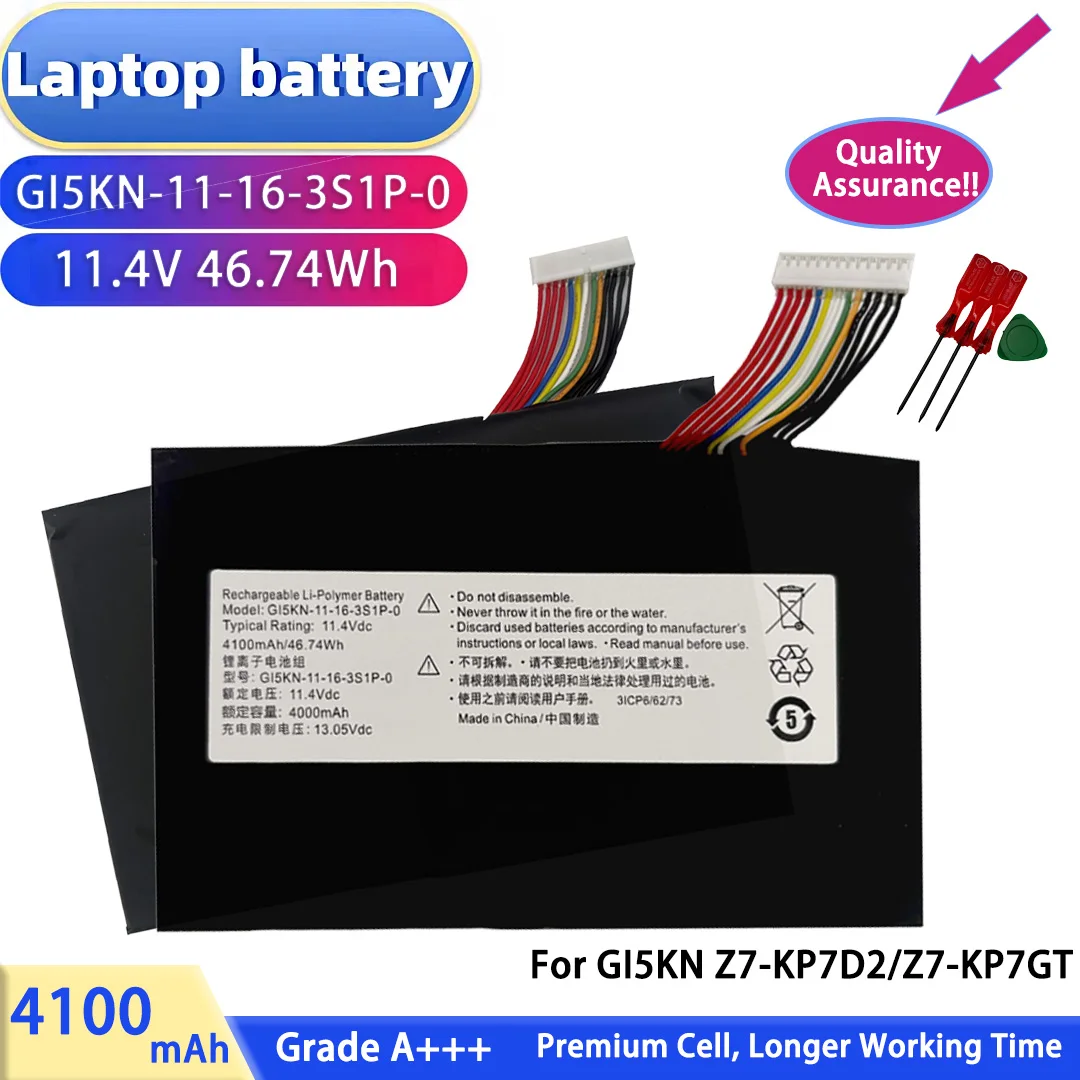 New Laptop Battery  GI5KN-11-16-3S1P-0 11.4V 46.74Wh 4100mAh  For GI5KN Z7-KP7D2 Z7-KP7GT