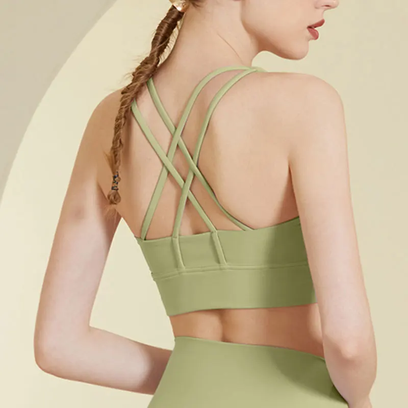 Sports Underwear Women Spring And Summer Yoga Running Feel Bra Quick-Drying Beauty Back Big Chest Shockproof Yoga