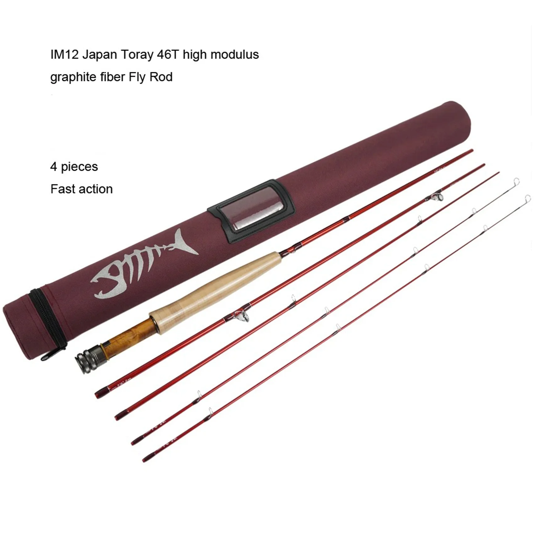

Aventik IM12 Japan Toray 46T Fly Rod 7'6'' 8'0'' 8'6'' 4sec Fast Action Super Compact Freshwater Trout Fly Fishing Rod with T1