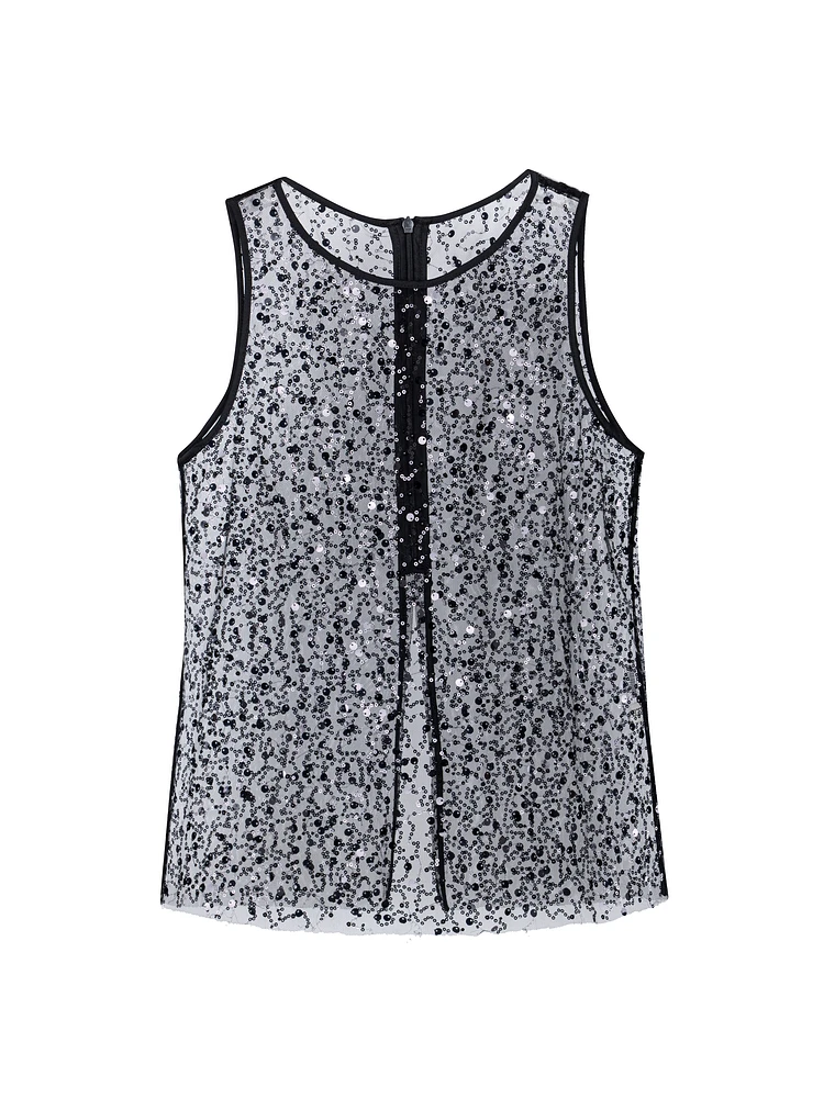 

XG Snow Song, новинка зимы 2023, круглый мерцающий жилет Ne Svel, женский повседневный жилет из полиэфирного волокна, внутренняя одежда