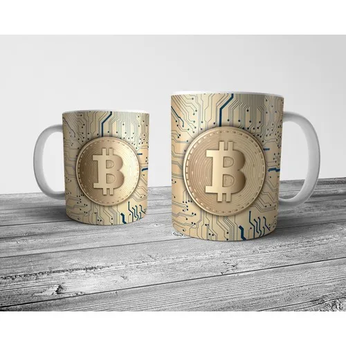 Pixxa Bitcoin Mug Cup Model 1. Gift, Home, Office, Tea and Coffee Glass Beverage Cup, Glassware.