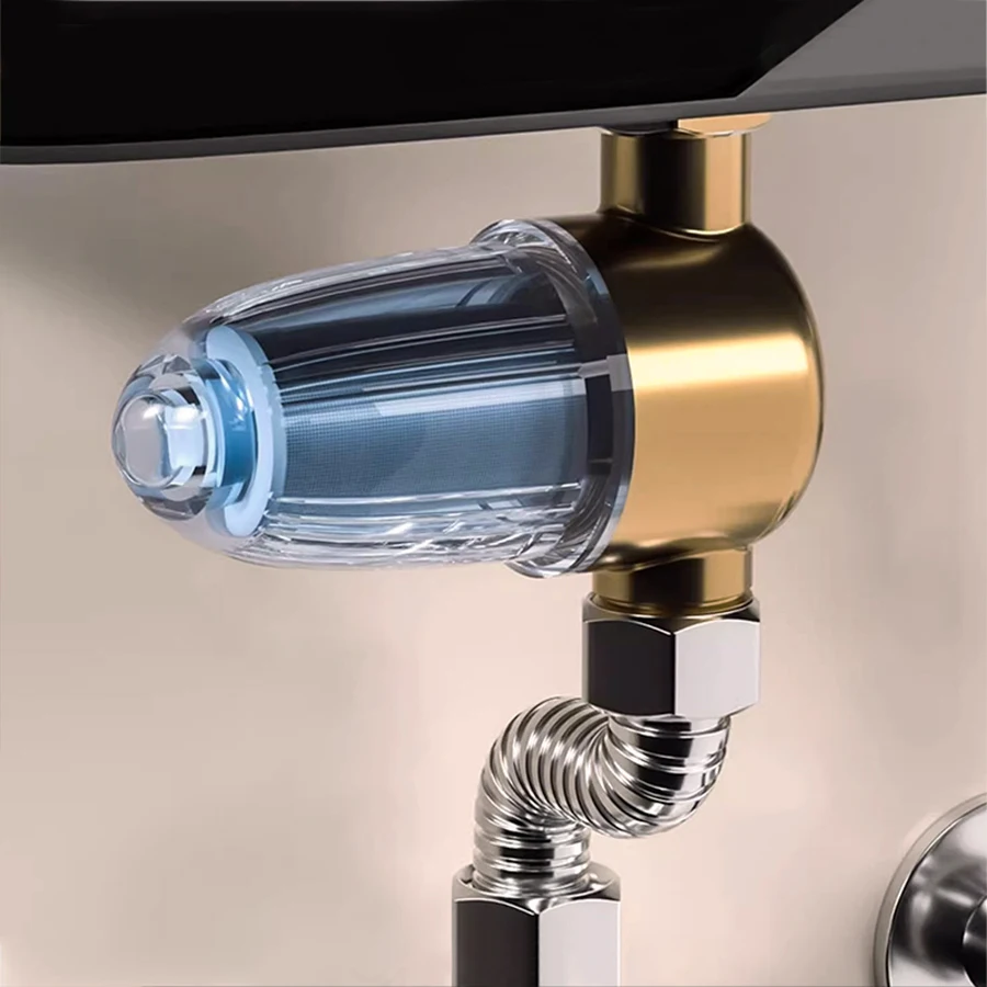 Shower Water Filter Stainless Steel High Pressure PreFilter Water Heater Purifier for Showers Sinks Spin Down Sediment Filter